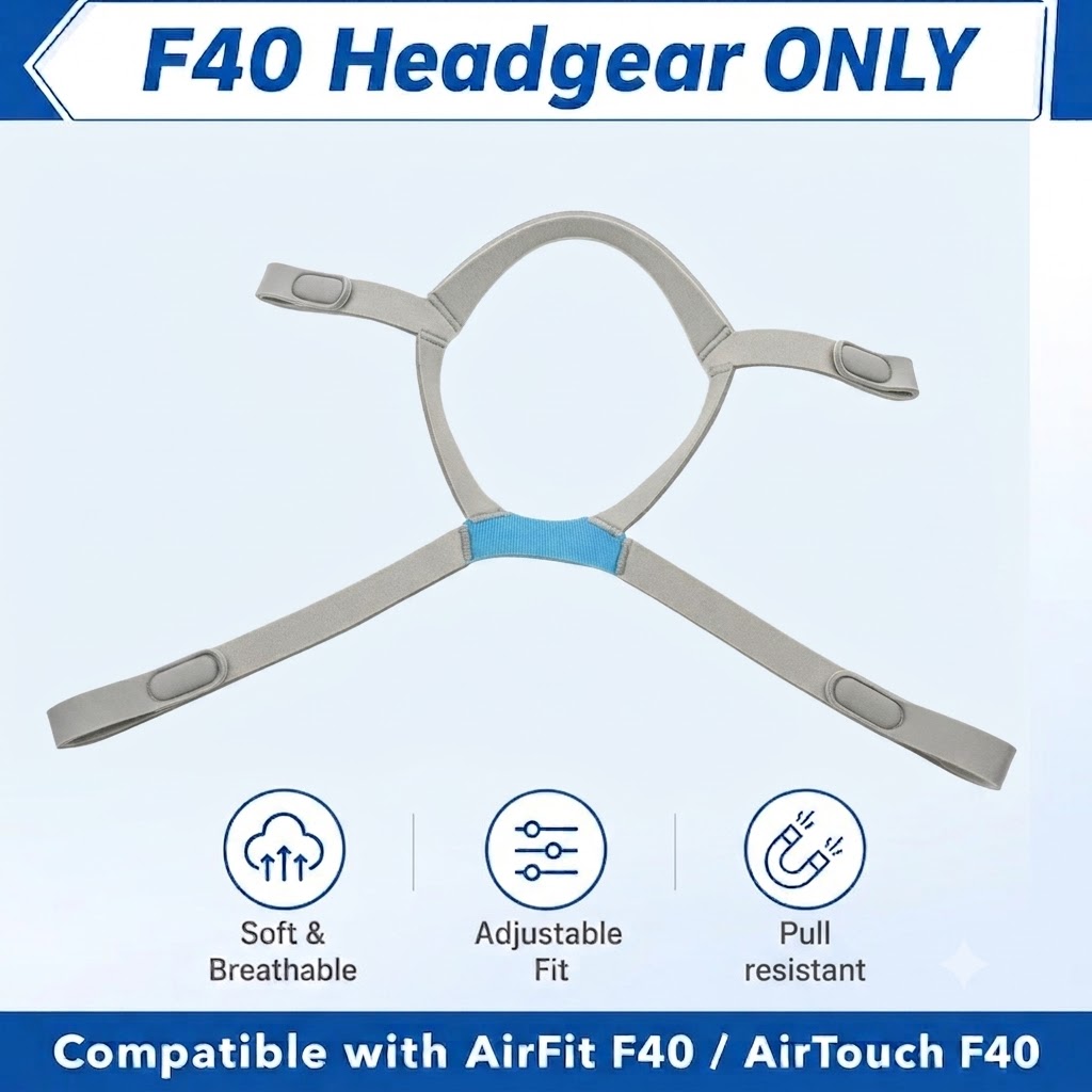 Anti Snore Chin Strap Adjustable - AirFit F40 CPAP 마스크 교체용 헤드기어