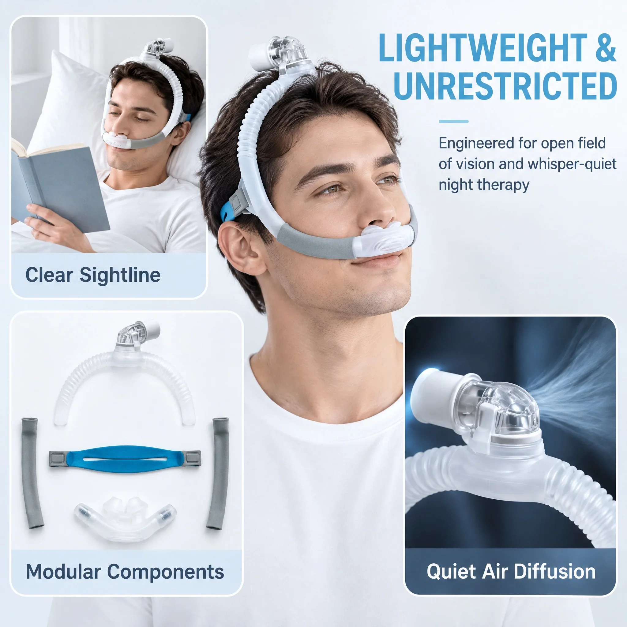 CPAP용 코받침 마스크 및 헤드기어 스트랩 프레임,  - Cpap Nasal Pillow Mask Headgear 리뷰 및 가격